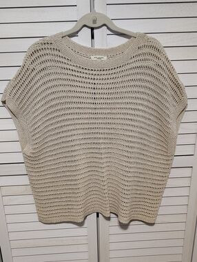 Open-Knit Cream Sweater Top